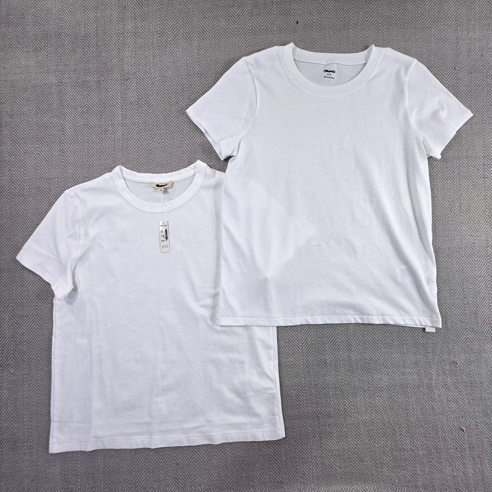 Madewell Northside Vintage White Tee Women's Small NWT Bundle Set 2 Pack